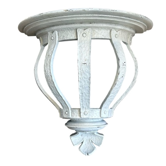 Shabby Chic White Wall Sconce - Picture 2 of 5